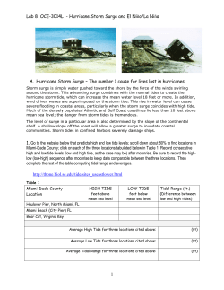 Lab 8 OCE-3014L - Hurricane Storm Surge and El Ni&ntilde;o/La Ni&ntilde;a A