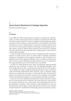 1 Dense Ceramic Membranes for Hydrogen Separation