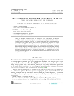CONTEXT-BOUNDED ANALYSIS FOR CONCURRENT
