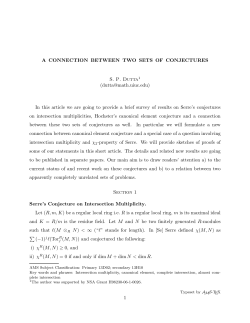 A CONNECTION BETWEEN TWO SETS OF CONJECTURES S. P.