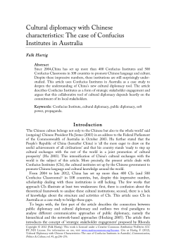 Cultural diplomacy with Chinese characteristics