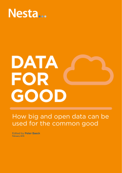 How big and open data can be used for the common good