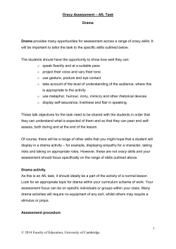 Oracy Assessment &ndash; AfL Task - Faculty of Education