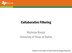 Collaborative Filtering - The University of Texas at Dallas