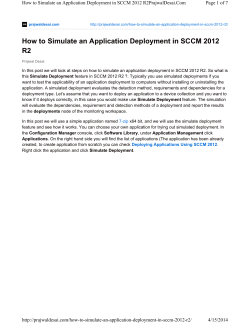 How to Simulate an Application Deployment in