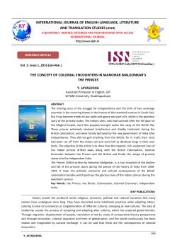 THE CONCEPT OF COLONIAL ENCOUNTERS IN MANOHAR