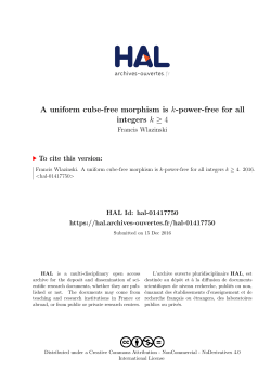 A uniform cube-free morphism is k-power-free for all integers k 4