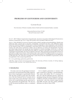 Problems of geotourIsm and geodIversIty
