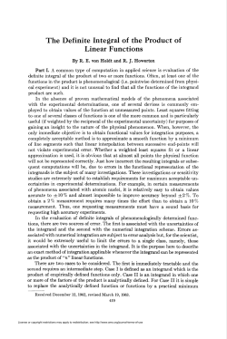 The Definite Integral of the Product of