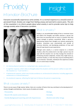 Anxiety - insight clinical and forensic psychological services