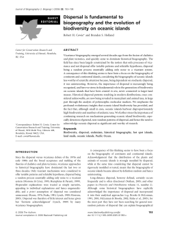 Dispersal is fundamental to biogeography and the evolution of