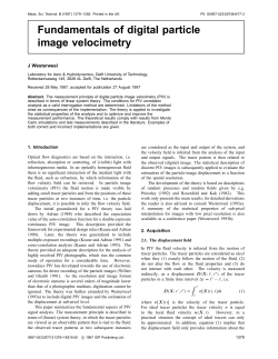 Fundamentals of digital particle image velocimetry