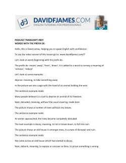 PODCAST TRANSCRIPT #007 WORDS WITH THE PREFIX DE