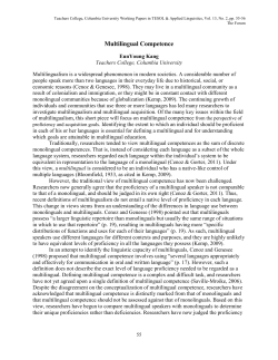 Multilingual Competence - Academic Commons