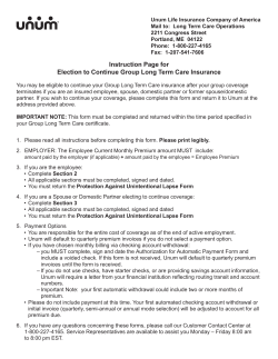 Instruction Page for Election to Continue Group Long Term Care