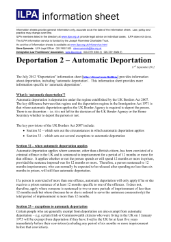 Automatic Deportation - Immigration Law Practitioners` Association