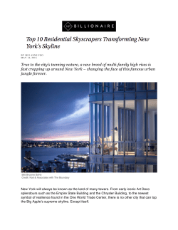 Top 10 Residential Skyscrapers Transforming New York`s Skyline