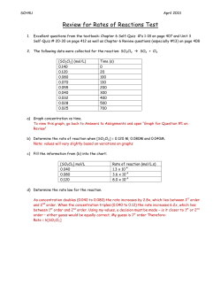 Review for Rates of Reactions Test