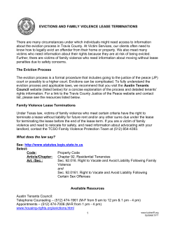 Evictions and Family Violence Lease Terminations