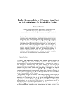 Product Recommendation in E-Commerce Using Direct and Indirect