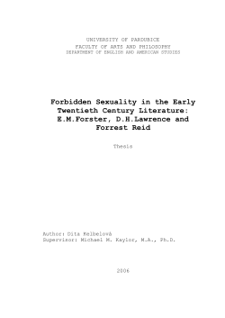 Forbidden Sexuality in the Early Twentieth Century Literature: E.M.