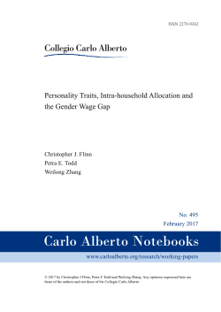 Personality Traits, Intra-household Allocation and the Gender Wage