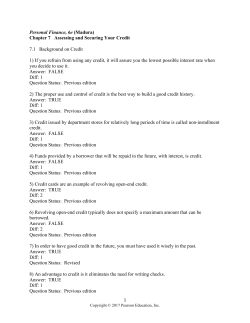 7. Assessing and Securing Your Credit