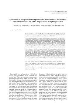 Systematics of Scorpaeniformes species in the