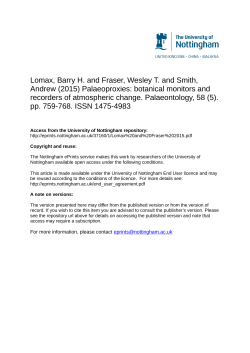 Lomax, Barry H. and Fraser, Wesley T. and Smith, Andrew (2015