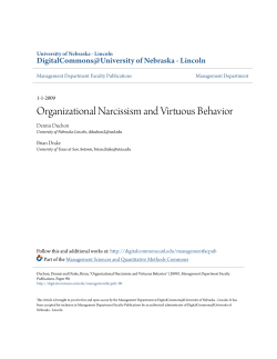 Organizational Narcissism and Virtuous Behavior