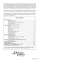Personal Deposit Account Agreements and Fee