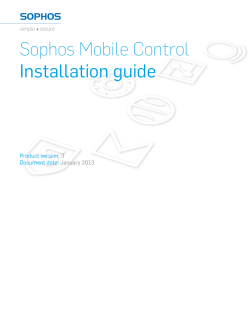 Sophos Mobile Control Installation guide