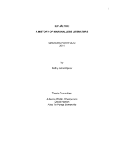 1 IEP JSLTOK: A HISTORY OF MARSHALLESE