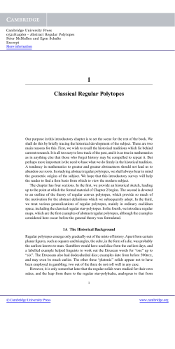 Classical Regular Polytopes - Beck-Shop