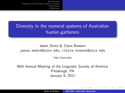 Diversity in the numeral systems of Australian hunter