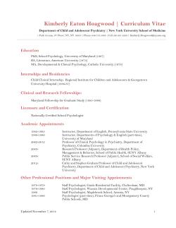 Kimberly Eaton Hoagwood | Curriculum Vitae