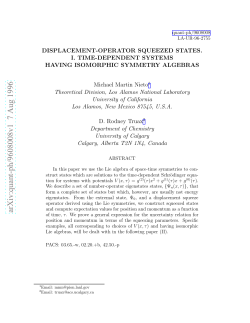Displacement-Operator Squeezed States. I. Time