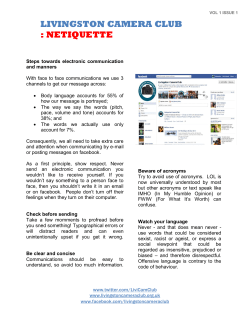 LIVINGSTON CAMERA CLUB : NETIQUETTE