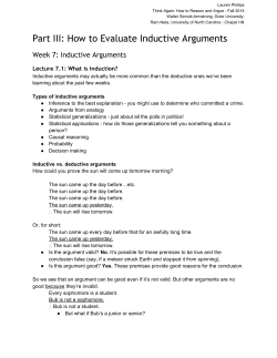 Part III: How to Evaluate Inductive Arguments