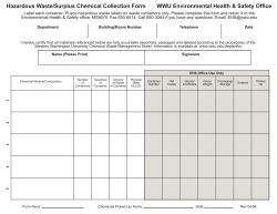 Hazardous Waste/Surplus Chemical Collection Form WWU