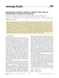 Experimental and Kinetic Studies on Ignition Delay Times of
