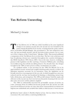 Tax Reform Unraveling