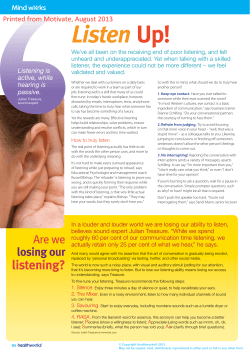 Listen Up! - Healthworks
