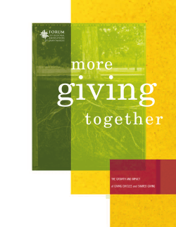 More Giving Together: The Growth and Impact of Giving Circles and