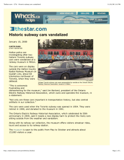 TheStar.com - GTA - Historic subway cars vandalized