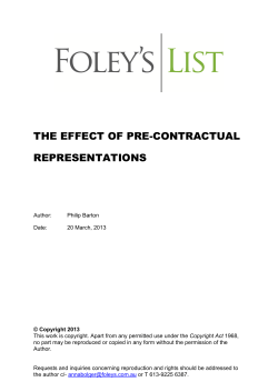 The effect of pre-contractual representations