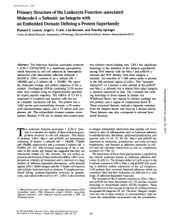 Primary Structure of the Leukocyte Function-associated Molecule