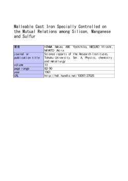 Page 1 Page 2 Malleable Cast Iron Specially Controlled on the