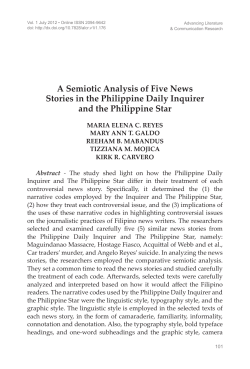 A Semiotic Analysis of Five News Stories in the