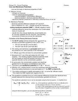 Ions and Membrane Potentials